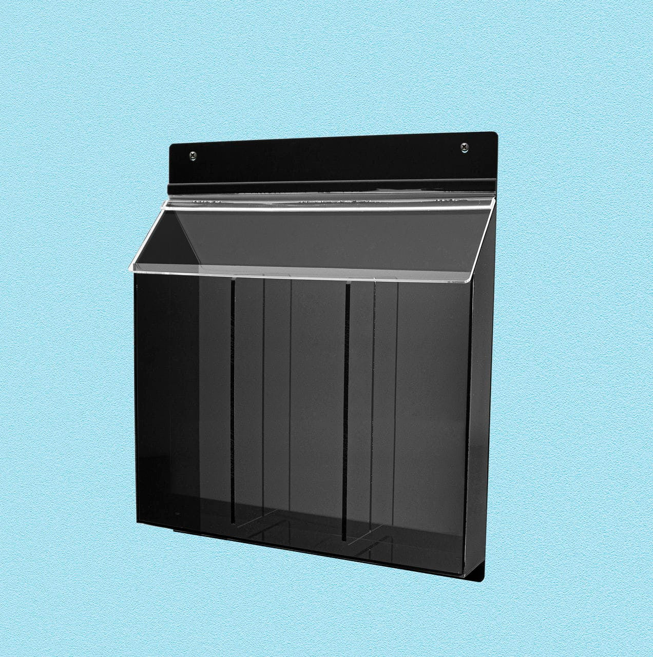 4"W x 9"H Outdoor Brochure Holder Wall Clear and Black Box