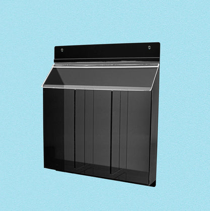 4"W x 9"H Outdoor Trifold Holder Clear and Black with Card Pocket