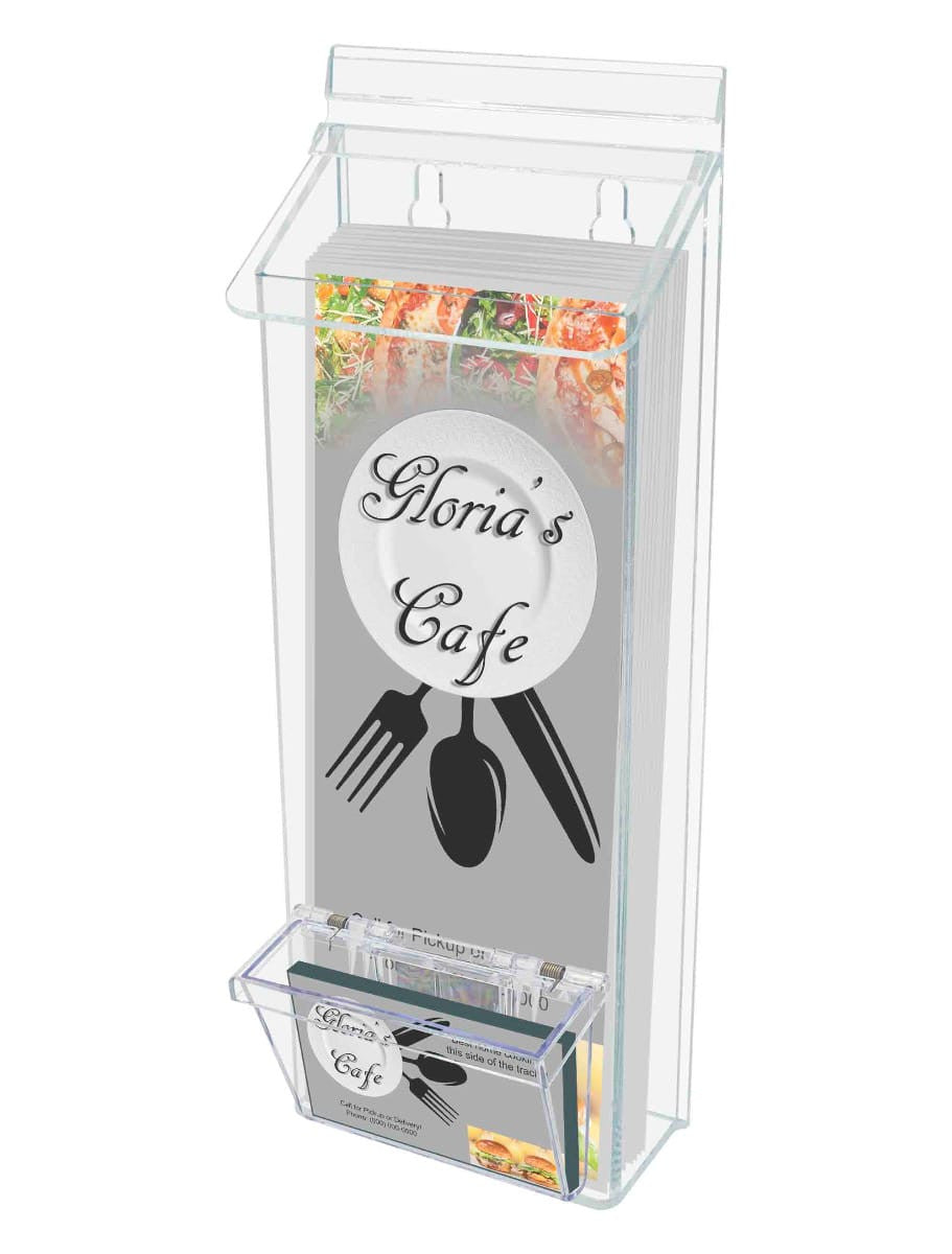 4"W x 11"H Outdoor Trifold Holder Wall Brochure Bin with Card Box