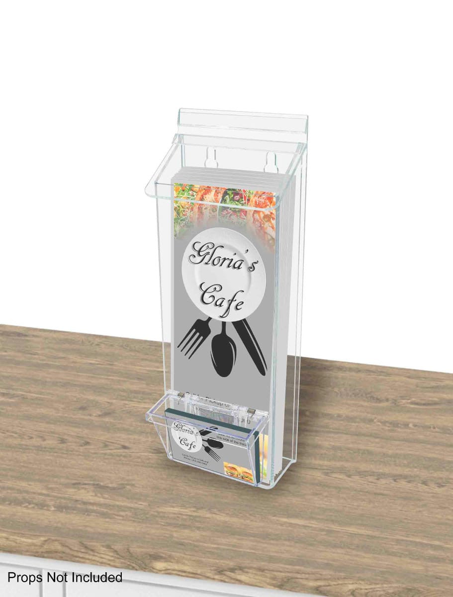 4"W x 11"H Outdoor Trifold Holder Wall Brochure Bin with Card Box