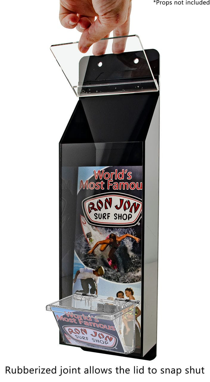 4"W x 9"H Outdoor Trifold Holder Clear and Black with Card Pocket