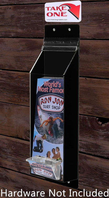 4"W x 9"H Outdoor Trifold Holder Clear and Black with Card Pocket