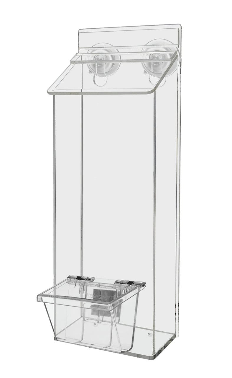 outdoor brochure holder with suction cups and box for a set of business cards