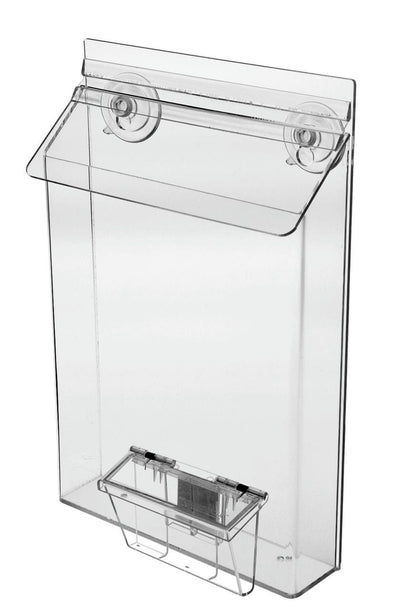 8.5"W x 11"H Suction Cup Outdoor Flyer Holder with Card Box