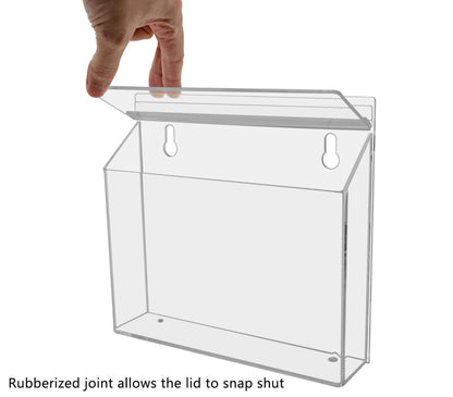 9"W x 6"H Outdoor Bifold Booklet Holder Wall Brochure Box with Lid