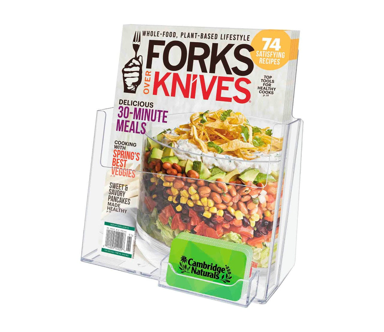 Amenity Flyer Display Stand for 8.5"W Catalogs with Card Pocket