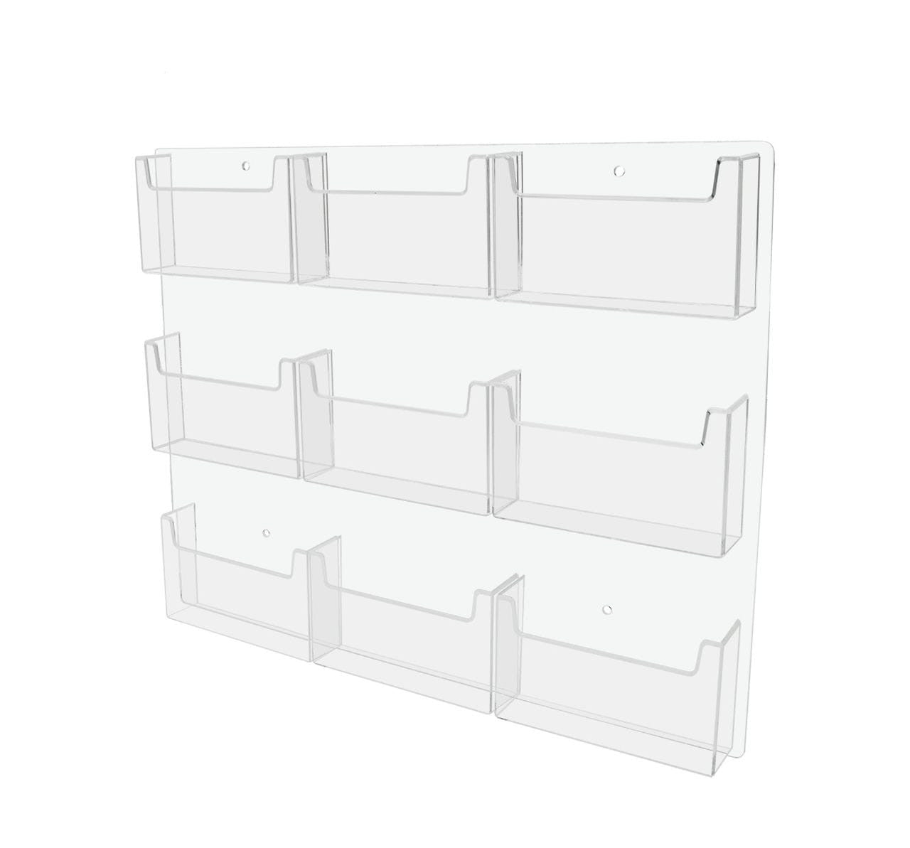 Six inch wide Post Card Display System Nine Pocket Wall Mount