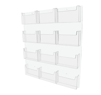 Post Card Display System Wall Mount Twelve Pocket empty holder