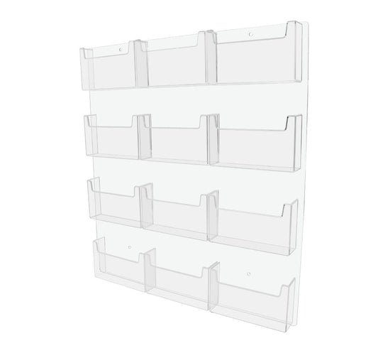 Post Card Display System Wall Mount Twelve Pocket empty holder