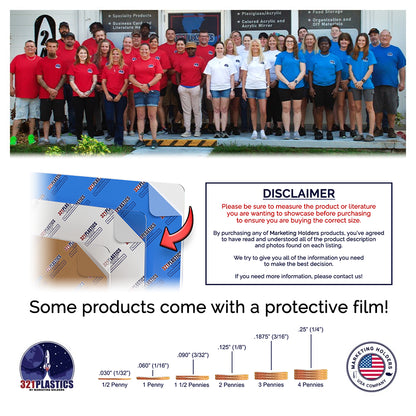 3.5"W x 2"H Business Card Holder Slant Back Display Side Load