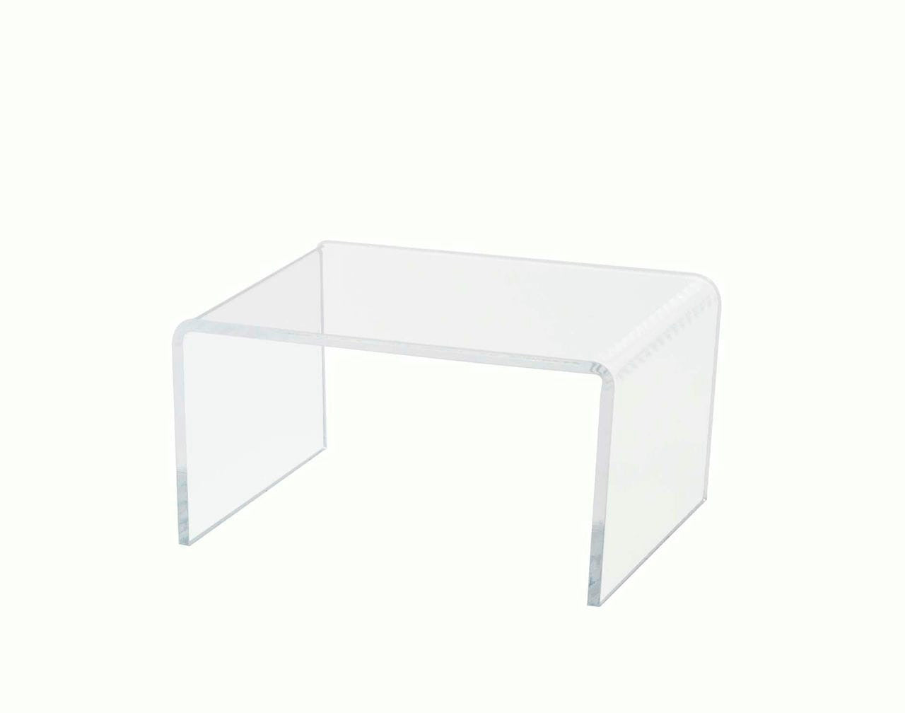 Four Inch Wide by Two and a quarter inch high by three deep Clear acrylic riser
