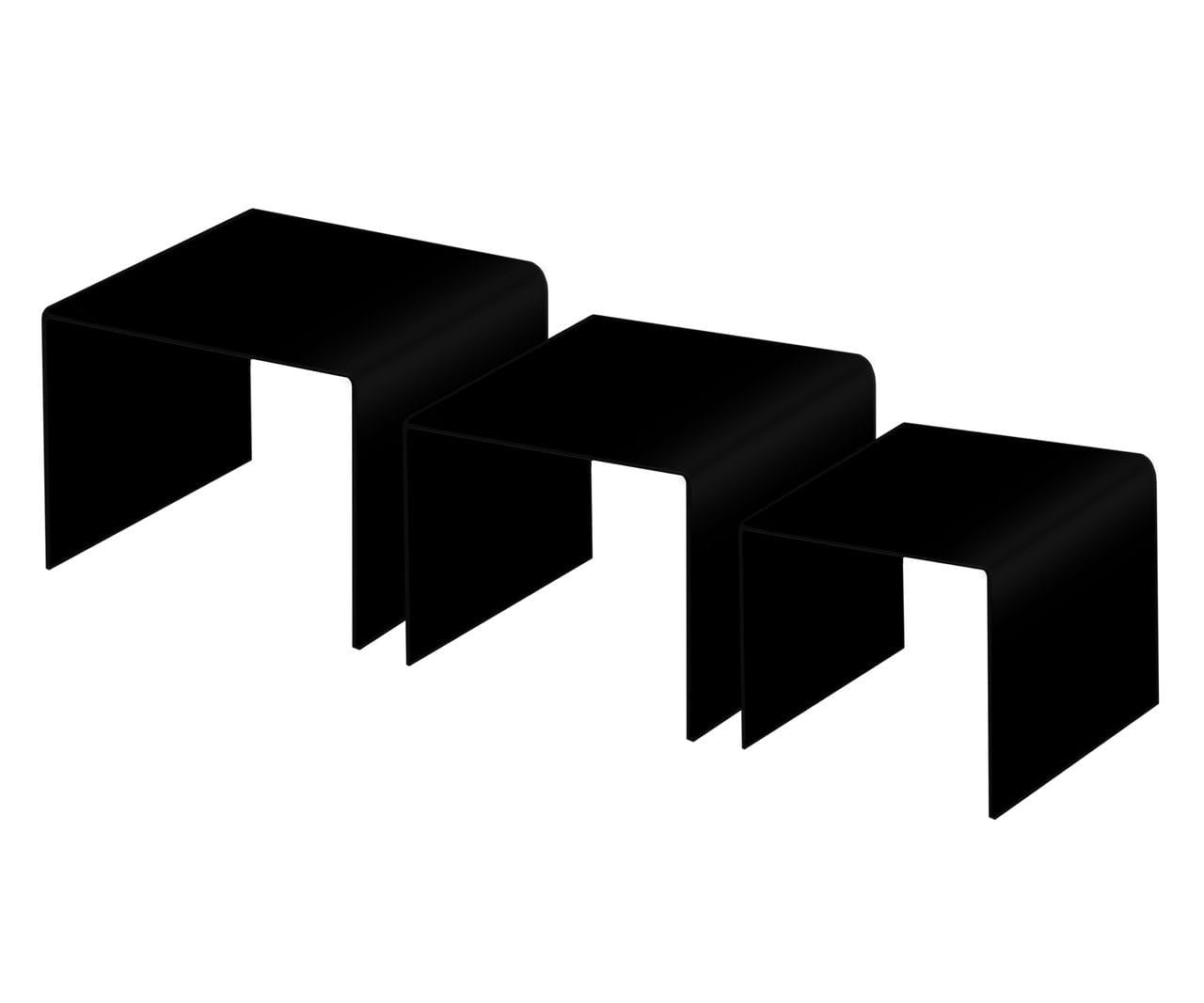 Set of Three black acrylic risers