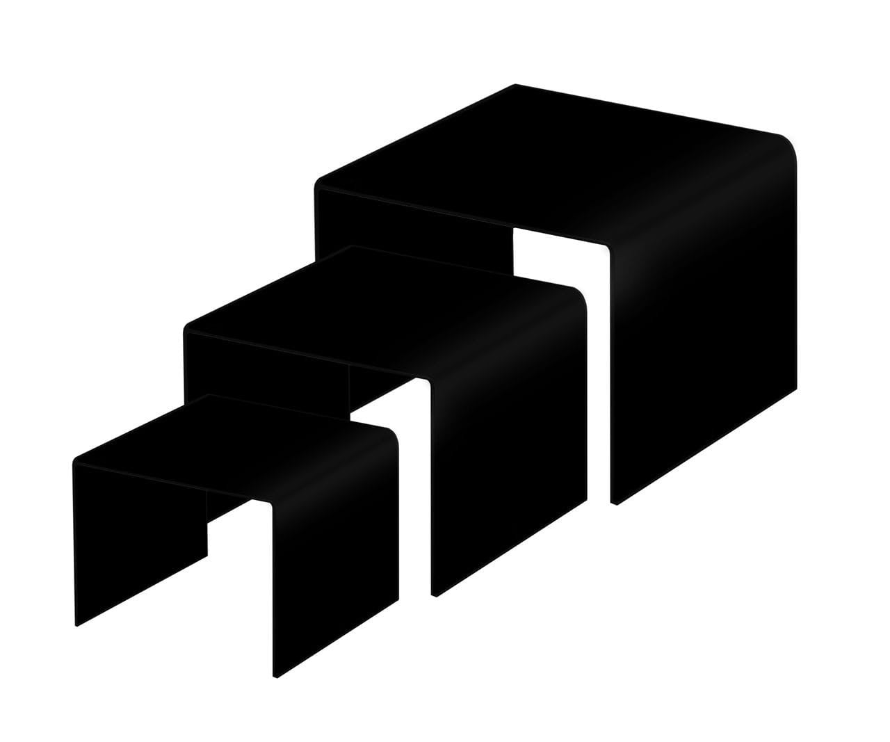 Set of Three black acrylic risers