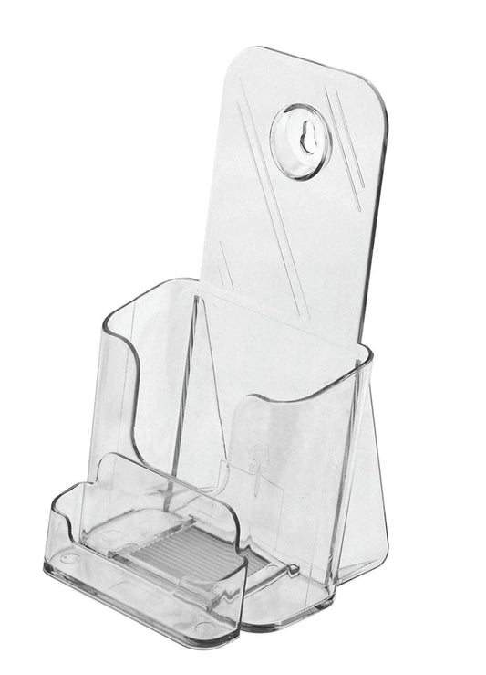 Marketing Holders Slant Back Trifold Literature Holder with Business Card Holder empty display