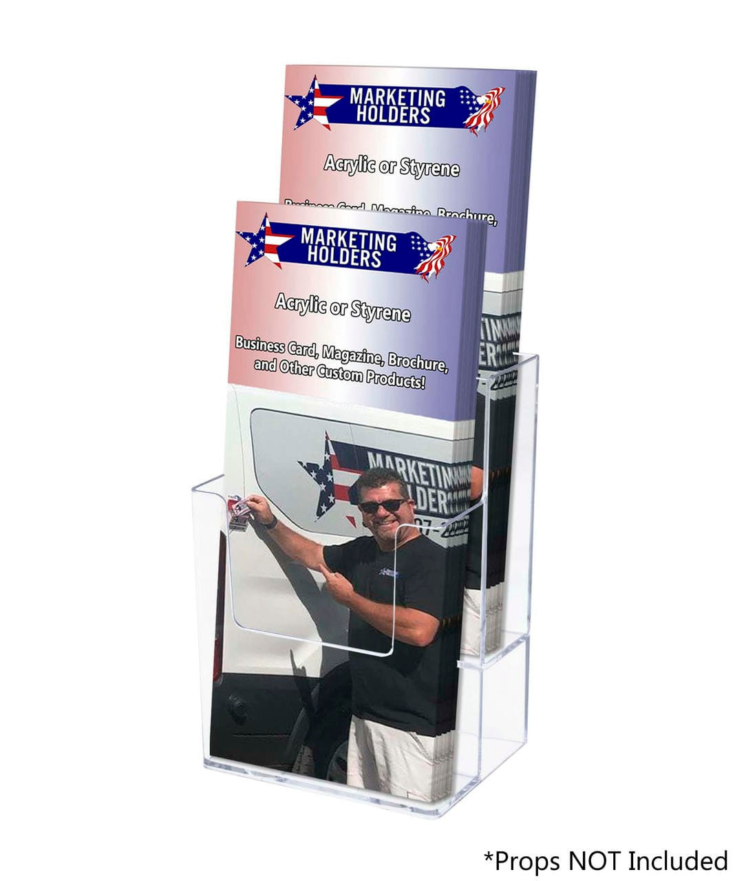 Pegboard 4"W Trifold Brochure Multi Pocket Rack