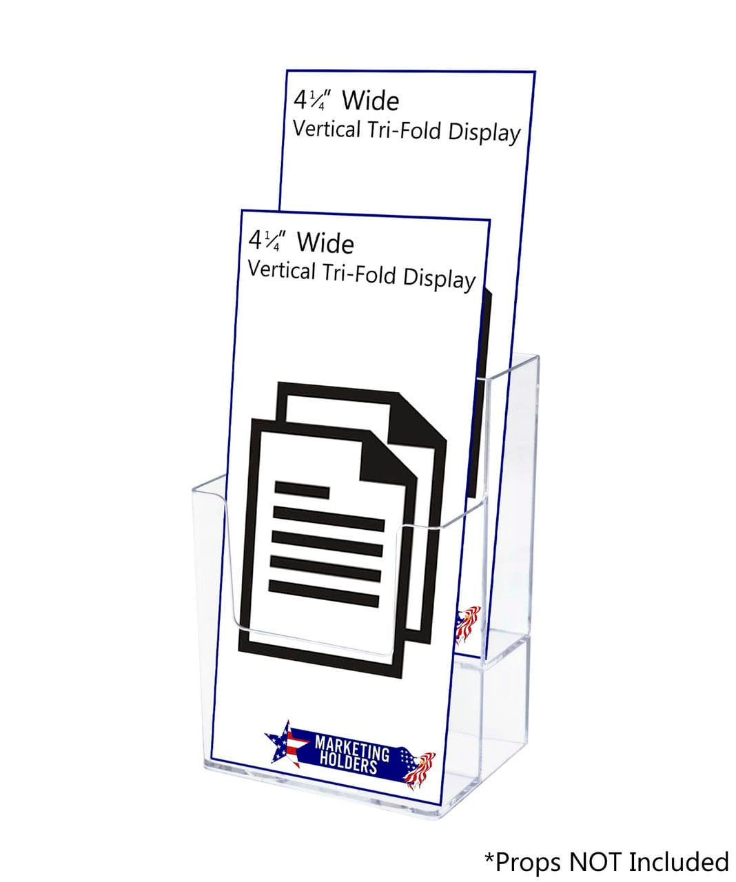 Pegboard 4"W Trifold Brochure Multi Pocket Rack