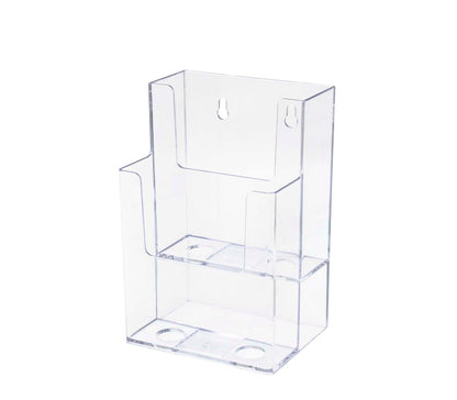 Trifold Holder for 4"W Brochures 2 Tier Multi Pocket Display Rack