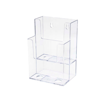 Trifold Holder for 4"W Brochures 2 Tier Multi Pocket Display Rack