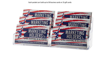 6 Pocket Business or Gift Card Holder Tiered Display