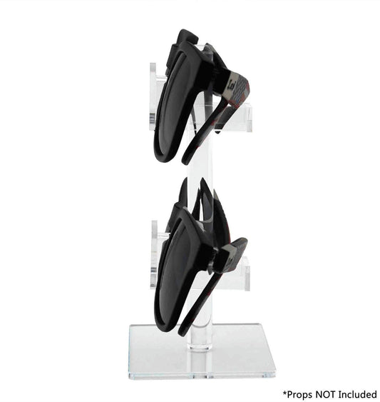 Double Tiered Pair Eyewear Square Base Countertop Display with glasses