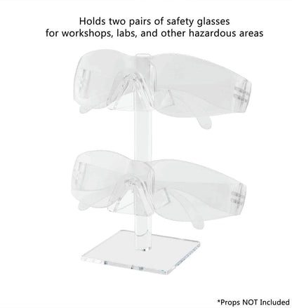 Double Tiered Pair Eyewear Square Base Countertop Display with glasses