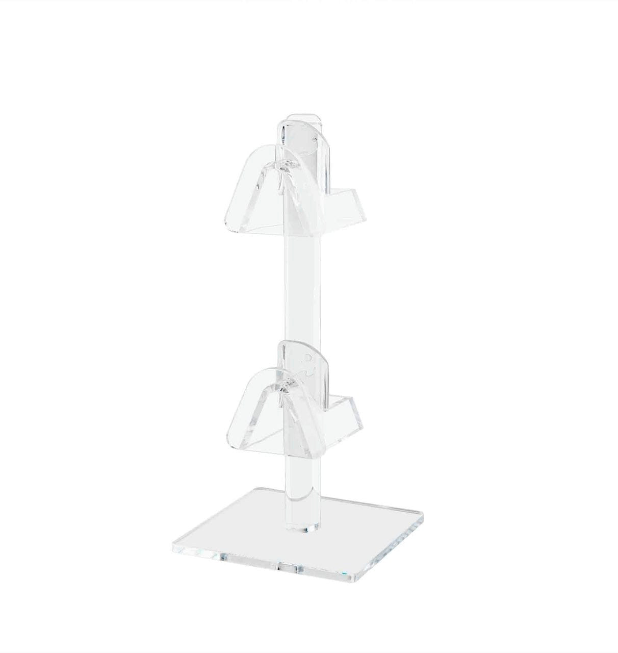 Double Tiered Eyewear Stand Countertop Display with Square Base