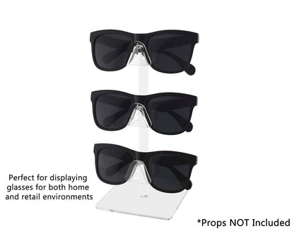 Triple Tier Eyewear Tabletop Display Rack Clear Square Base
