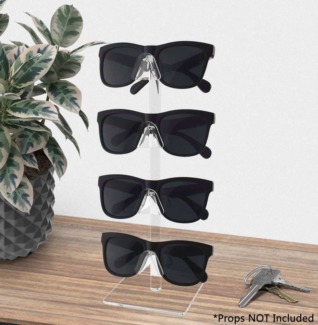 Eyewear Display Stand Sunglasses 4 Pair Tabletop with Square Base