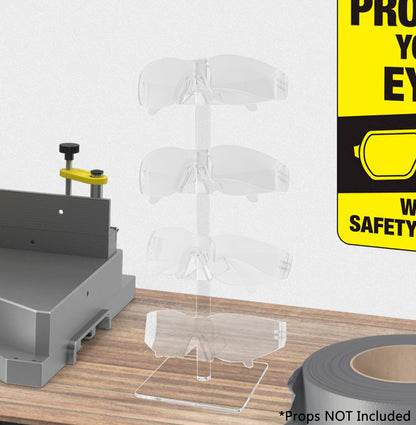 Square Display Stand Acrylic with safety glasses