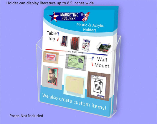 Holder can display eight and a half inch wide literature