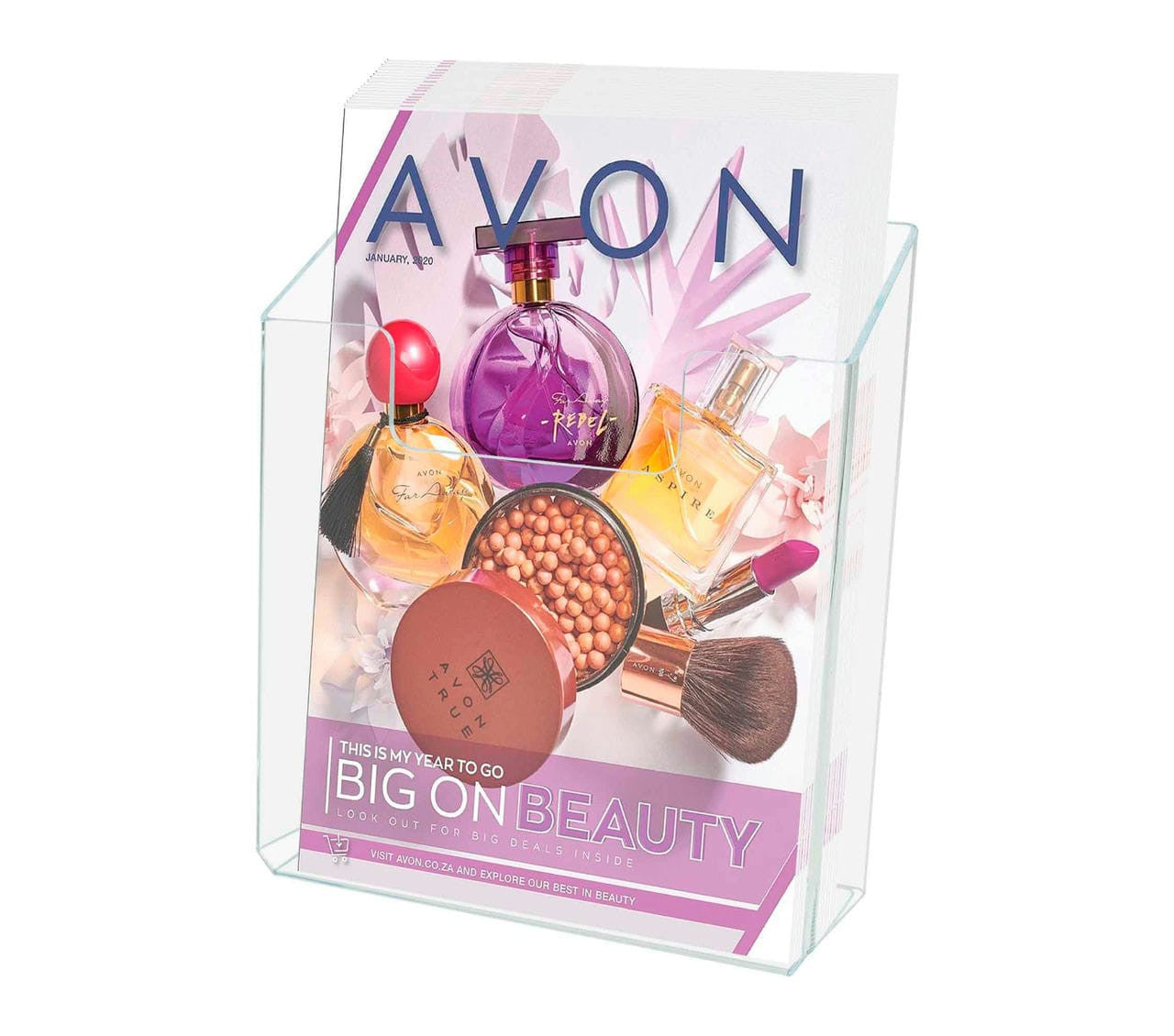 Suction Cup 6"W Bifold Brochure Holder Window Mount