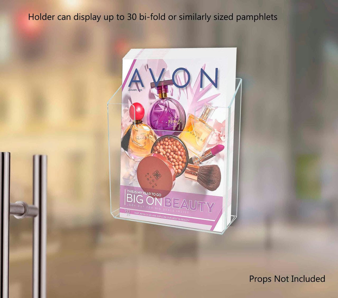 Suction Cup 6"W Bifold Brochure Holder Window Mount