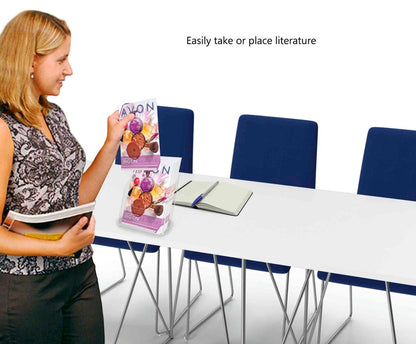 6"W Bifold Brochure Holder Slant Back Leaflet Booklet Display