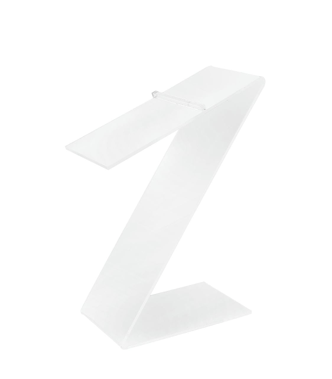 White Z Shaped Retail Shoe Riser with Heel Stop 8.5"H Display Pedestal