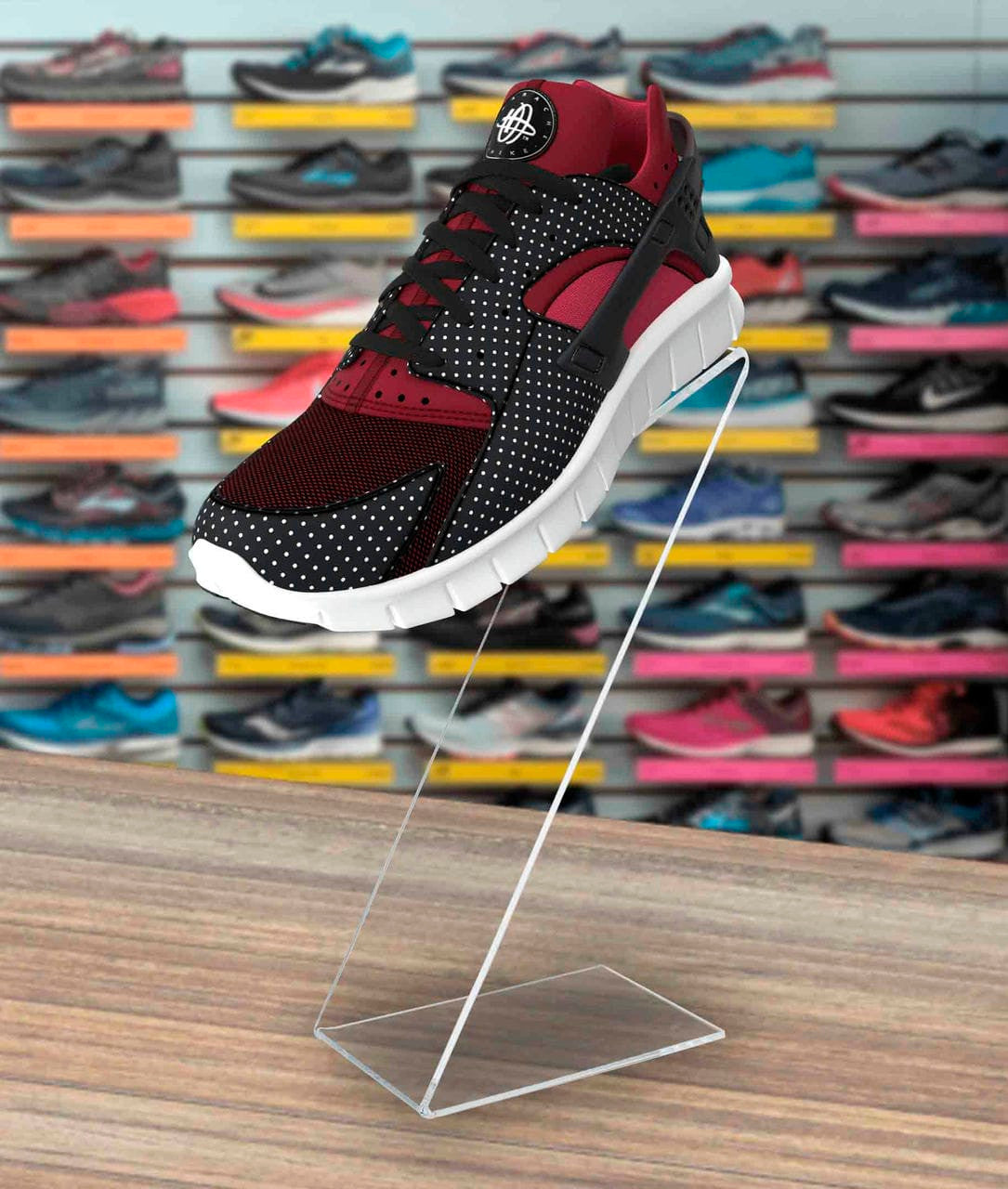 8.5"High Acrylic Display Shoe Riser  Z Shaped Footwear Stand