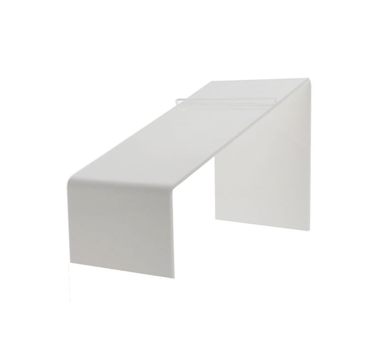 White Acrylic Display Shoe Riser 5"H Slanted Footwear Stand