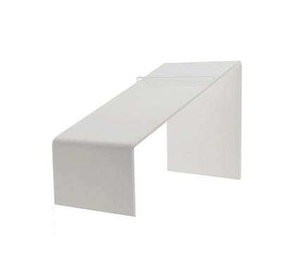 White Acrylic Display Shoe Riser 5"H Slanted Footwear Stand