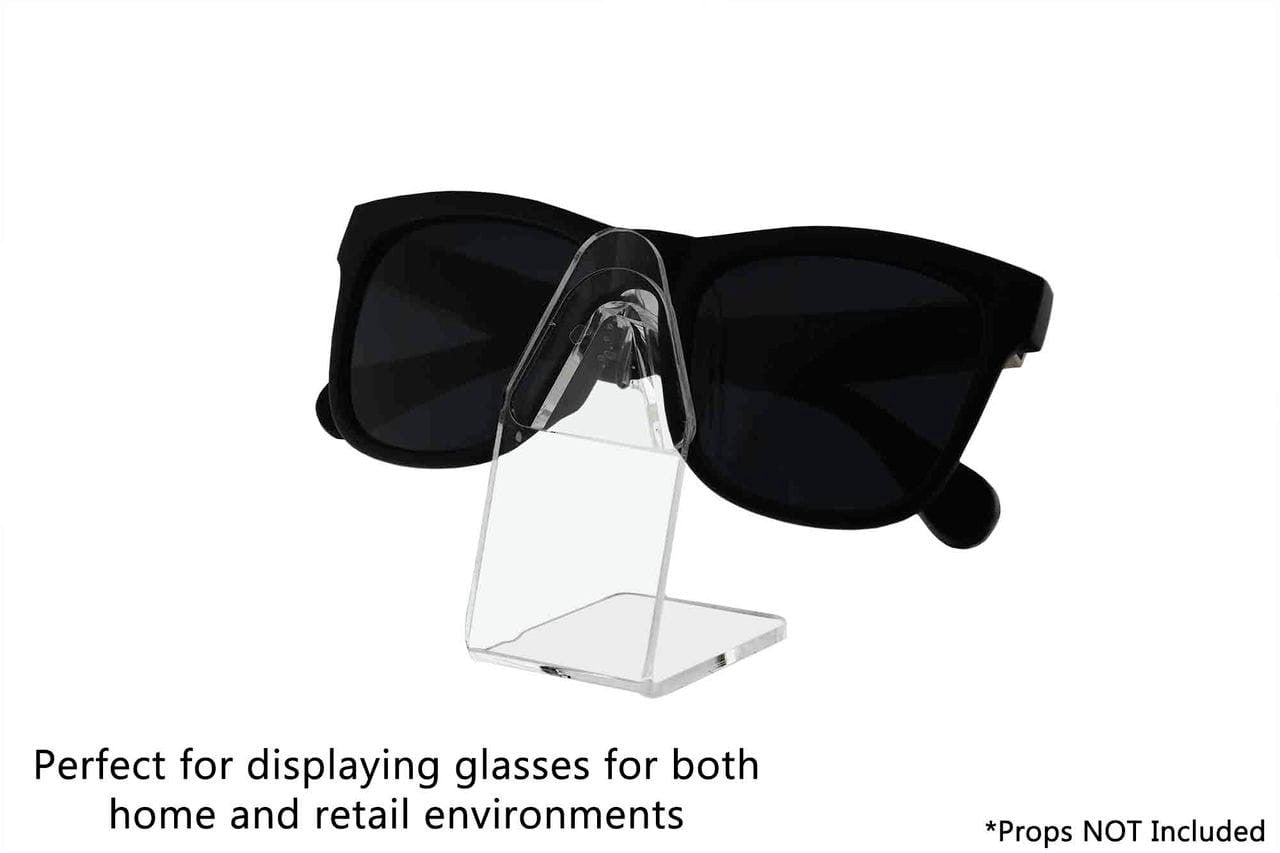 Slant Back Single Pair Eyewear Display Desk Organizer Stand with glasses