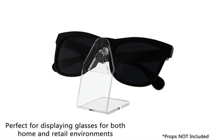 Slant Back Single Pair Eyewear Display Desk Organizer Stand with glasses