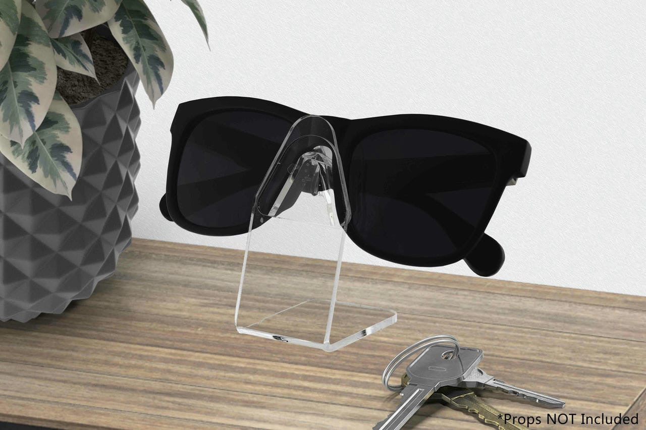 Slant Back Single Pair Eyewear Display Desk Organizer Stand