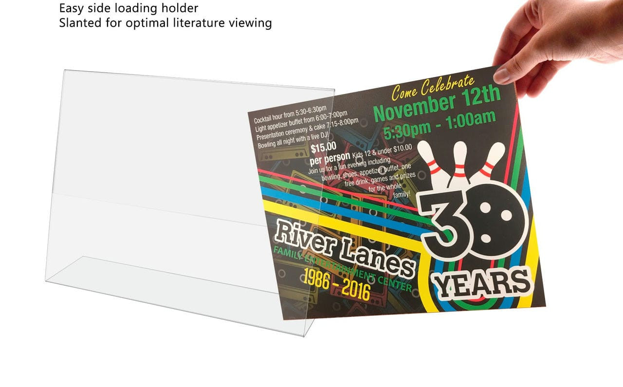 10"W x 8"H Sign Holder Ad Display Holder Stand Slant Back