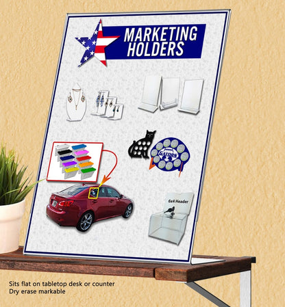 11"W x 14"H Sign Holder Large POP Retail Display Stand Slant Back