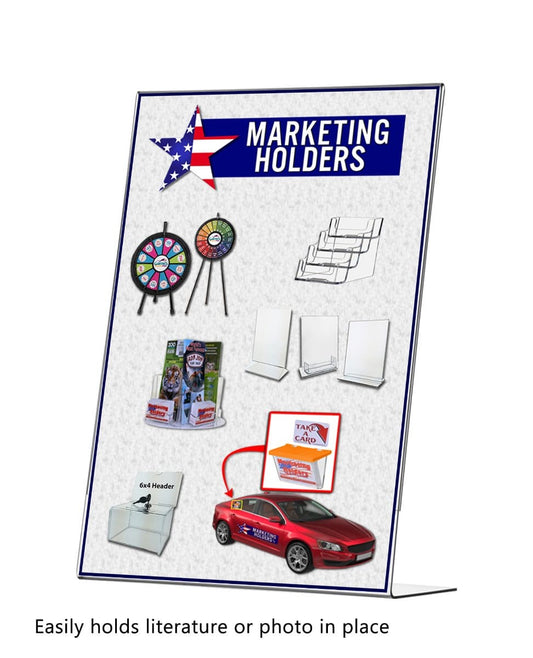 11"W x 17"H Poster Sign Holder Graphic Display Stand Slant Back