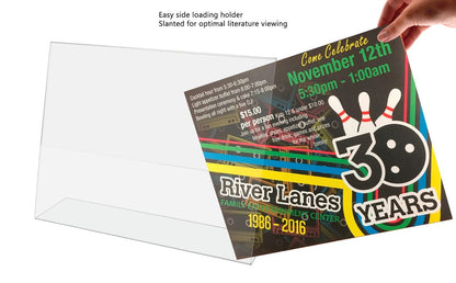 11"W x 8.5"H Sign Holder Ad Frame Display Stand Slant Back