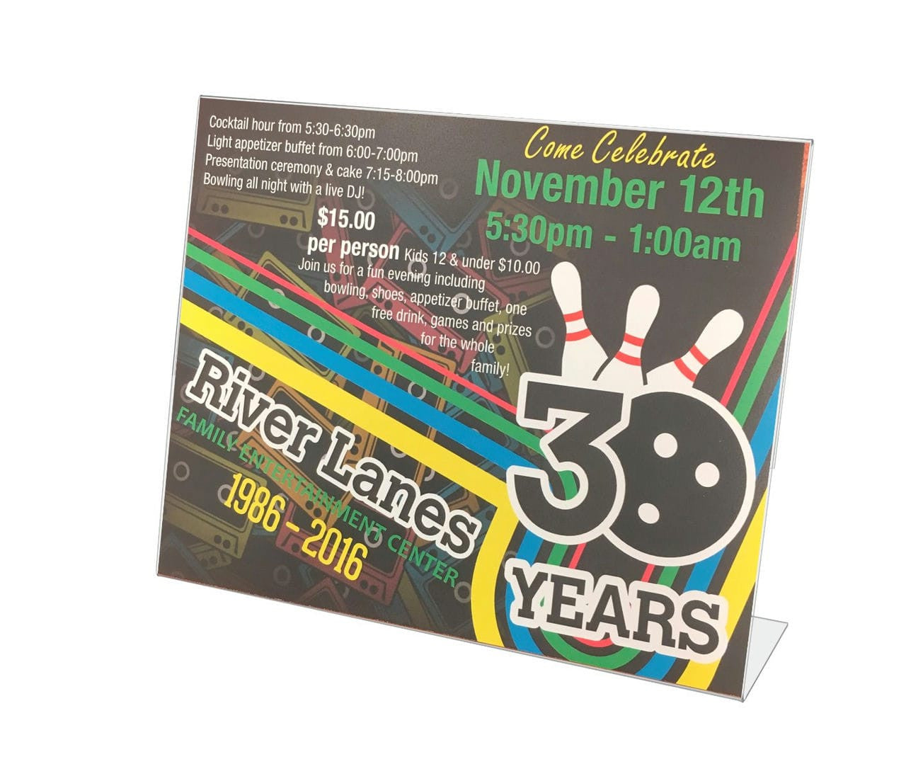 11"W x 8.5"H Sign Holder Ad Frame Display Stand Slant Back