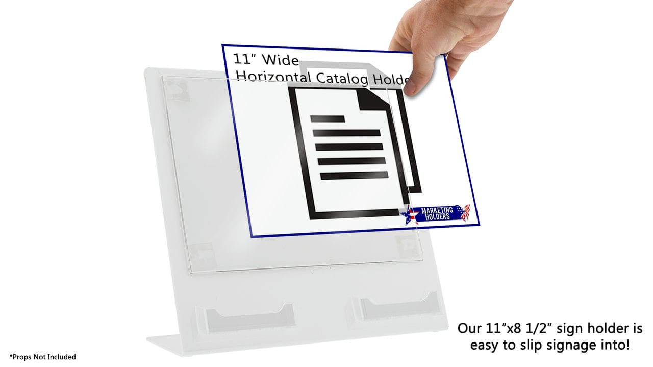 Easy to change sign display stand with two appointment card pockets