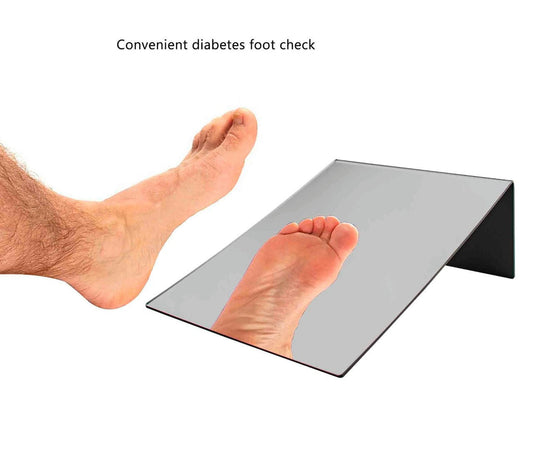 Twelve by Eighteen Slant Back Acrylic Vanity Mirror Countertop Diabetes Foot Check