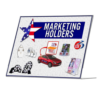 14"W x 11"H Sign Holder Landscape Frame Retail POP Display Stand