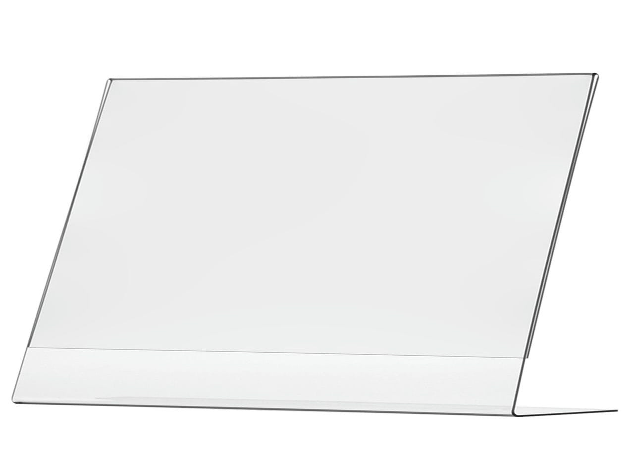 Seventeen Inch Wide Sign Holder Ad Frame Display Stand Slant Back Clear Acrylic Display