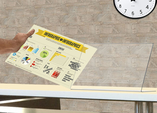 Eleven Inch High Sign Holder Ad Frame Display Stand Slant Back Clear Acrylic Display Action